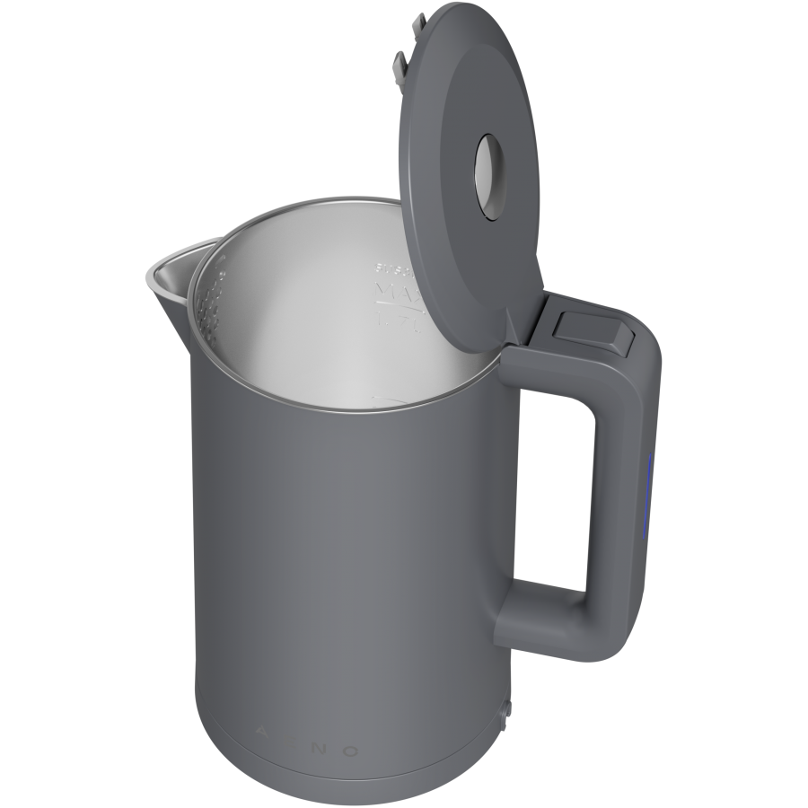 Electric Kettle, gray, 220-240V, 1850-2200W, 1.7L, strix controller — AENO
