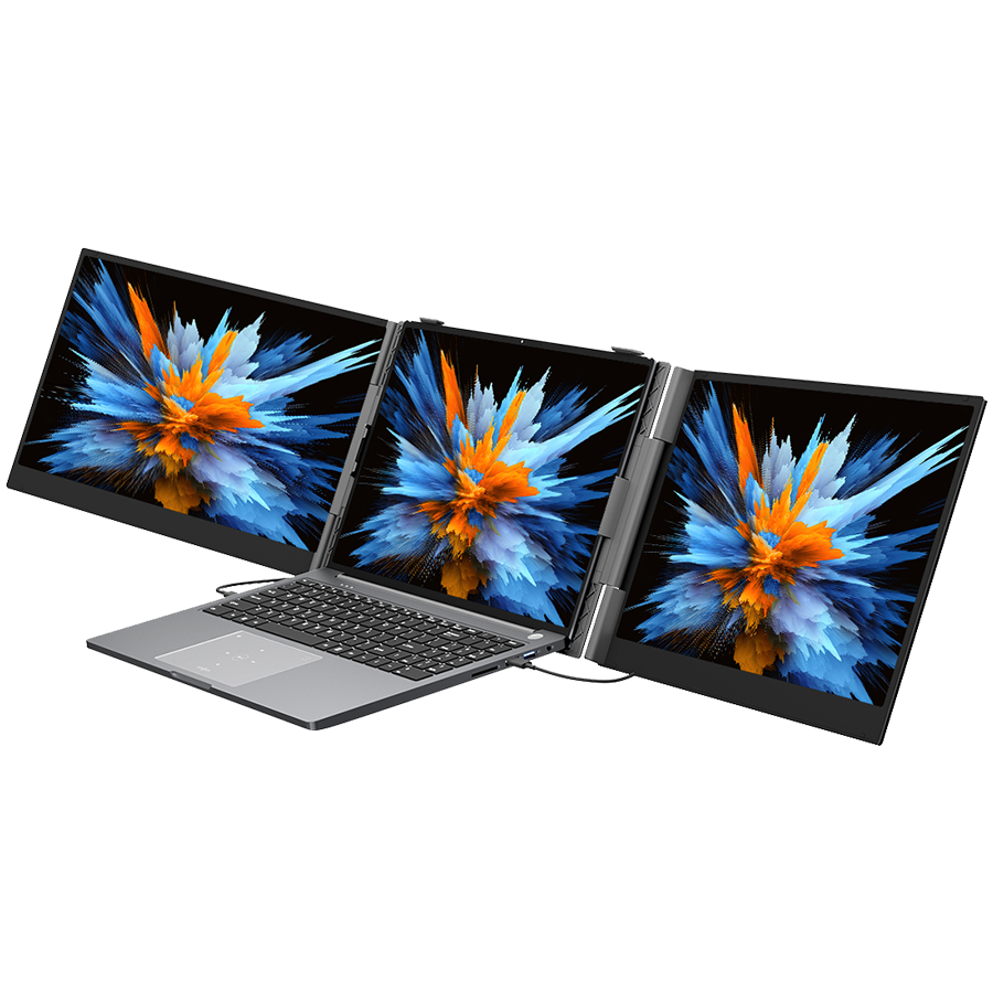 Portable monitor Blackview DCM6 Dual Screen 14inch 1920x1080 16:9 LCD 60Hz IPS 178 USB-C 3.1x3 for 13-17.3 inch laptops352.2x