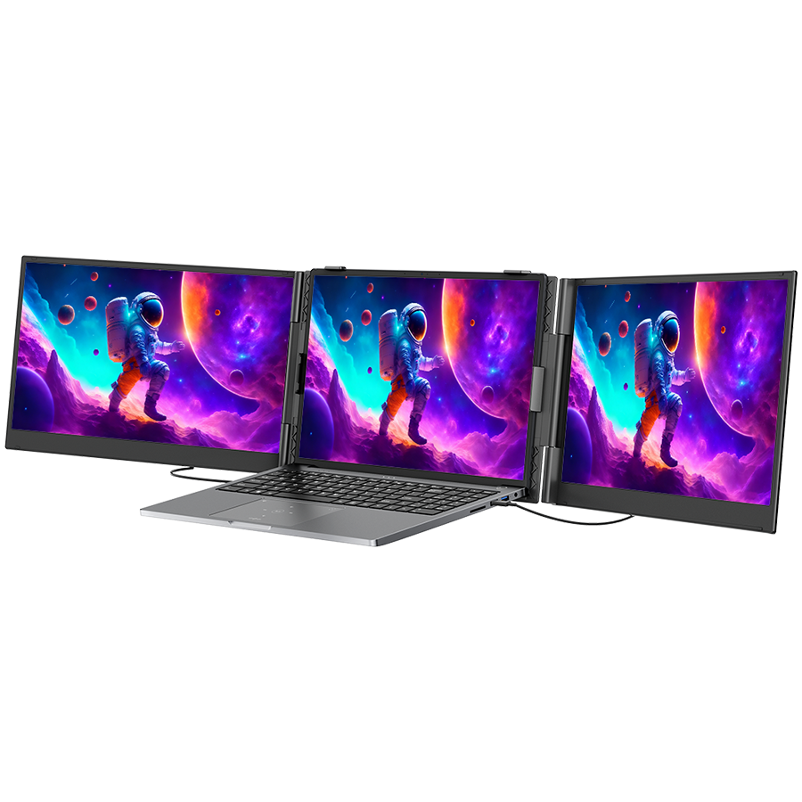 Portable monitor Blackview DCM8 Dual Screen 15.3inch 1920x1200 16:9 LCD 60Hz IPS 178 USB-C 3.1x3 364.4x237.43x21mm Grey Black