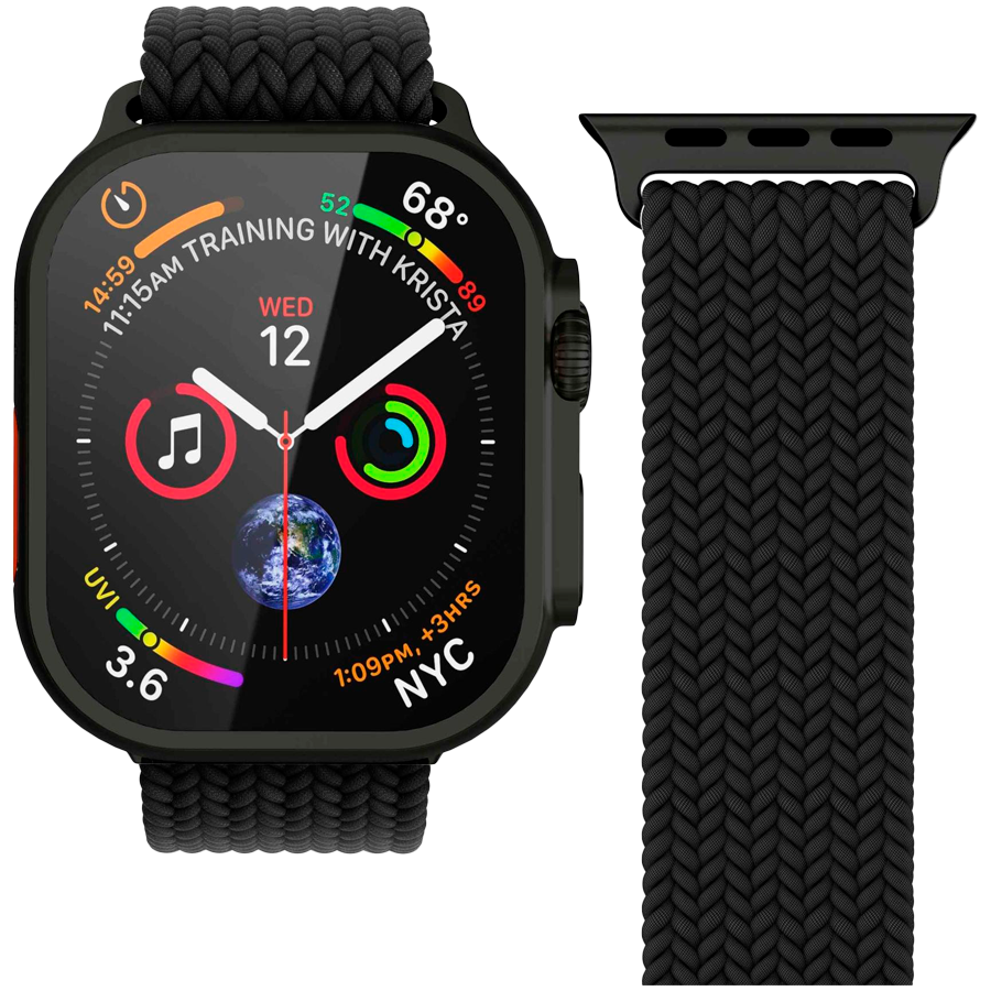 Woven Loop 44, 45, 46, 49mm One Size, All Black — VONMAHLEN