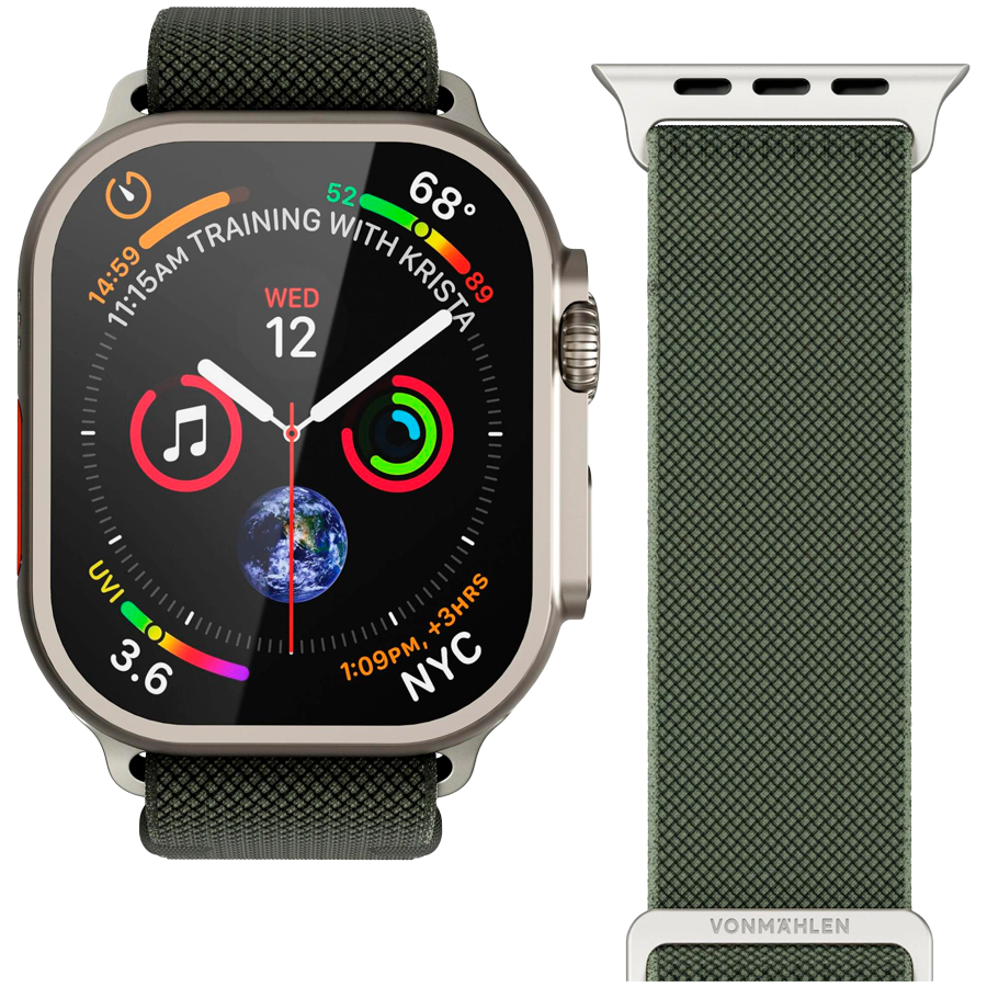 Classic Nylon Loop 44, 45, 46, 49mm One Size, Olive — VONMAHLEN