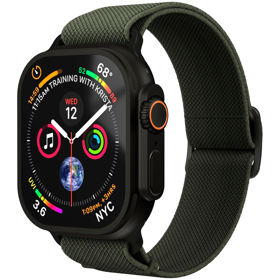 Classic Nylon Loop 44, 45, 46, 49mm One Size, Olive Black — VONMAHLEN