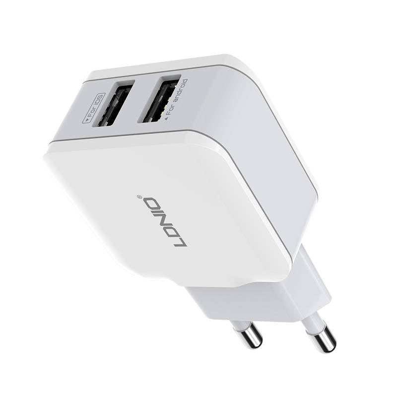 Wall charger LDNIO A2202, 2x USB, 12W (white) - Product Image 1