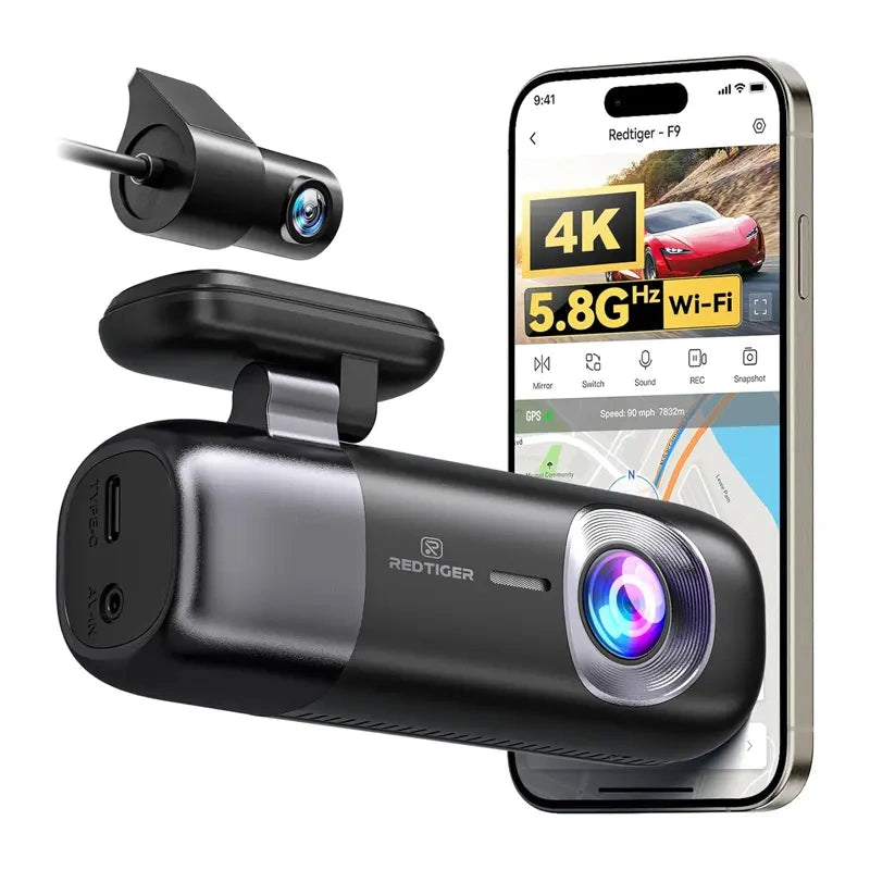 REDTIGER F9 WiFi 4K + 1080p Dash Cam - Image 3