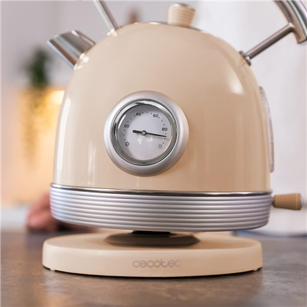 Cecotec Kettle | ThermoSense 420 Vintage | 2200 W | Electric | 1.8 L | Stainless steel | 360° rotational base | Light Be