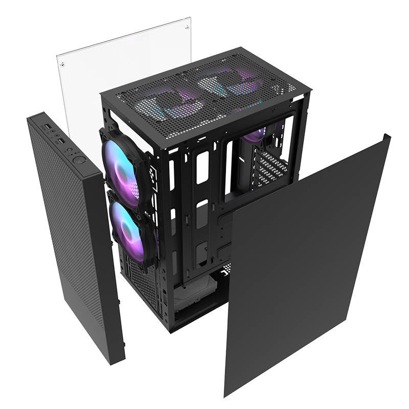 Darkflash A290 Computergehäuse (schwarz) + 3 Lüfter