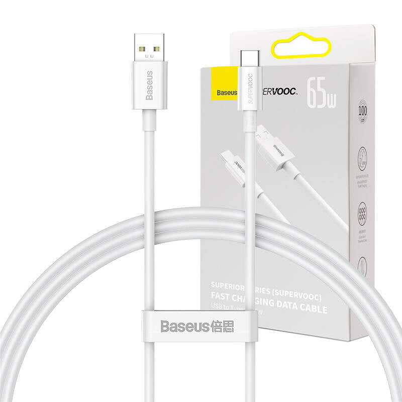 Baseus Superior Series Cable USB to USB-C, 65W, PD, 1m (white) - Product Image 4