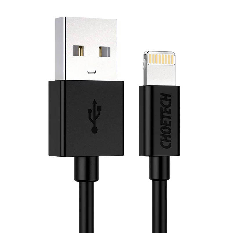 USB to Lightning cable Choetech IP0026, MFi,1.2m (black) - Product Image 1