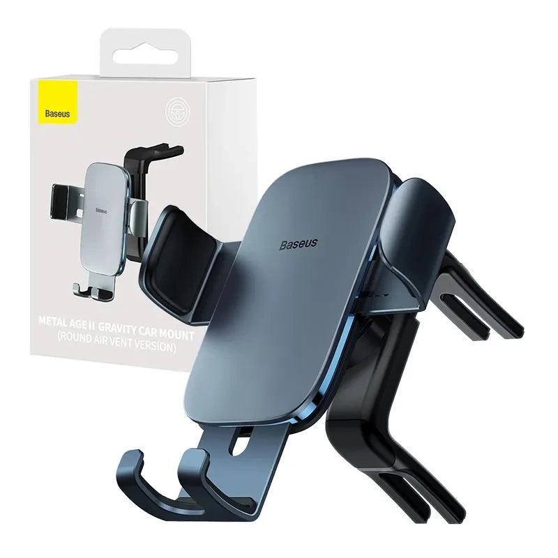 Baseus Metal Age II gravitational car phone holder to round ventilation grid (grey) - Product Image 7