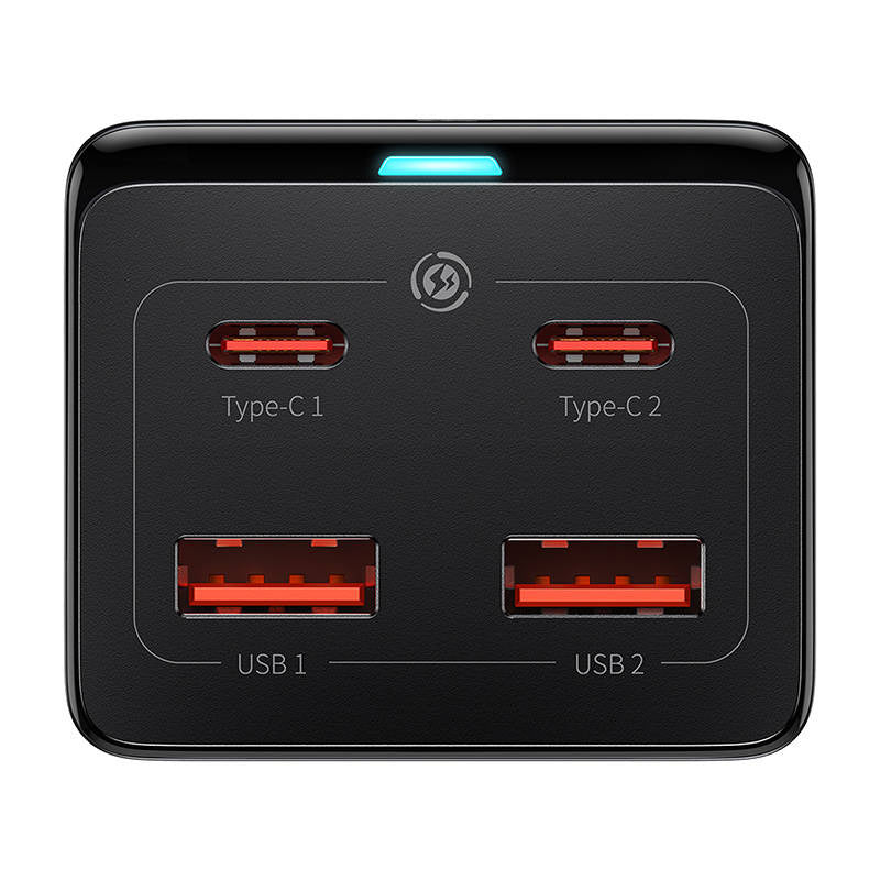 Baseus GaN3 Pro wall charger / powerstrip 2xUSB + 2xUSB-C + AC, 100W (black) - Product Image 5
