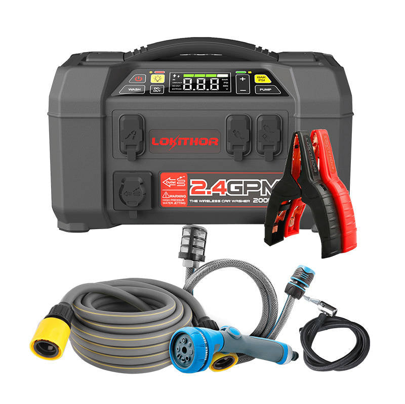 Lokithor AW401 Jump Starter / Booster 2500A + Powerbank 20000mAh + Compressor + Flash Light + Power Wash 5-in-1 Device - Product Image 2