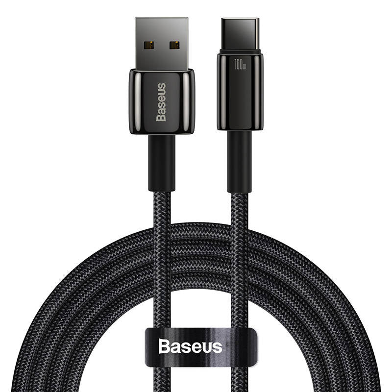 Baseus Tungsten Gold Cable USB to USB-C, 100W, 2m (black) - Product Image 2