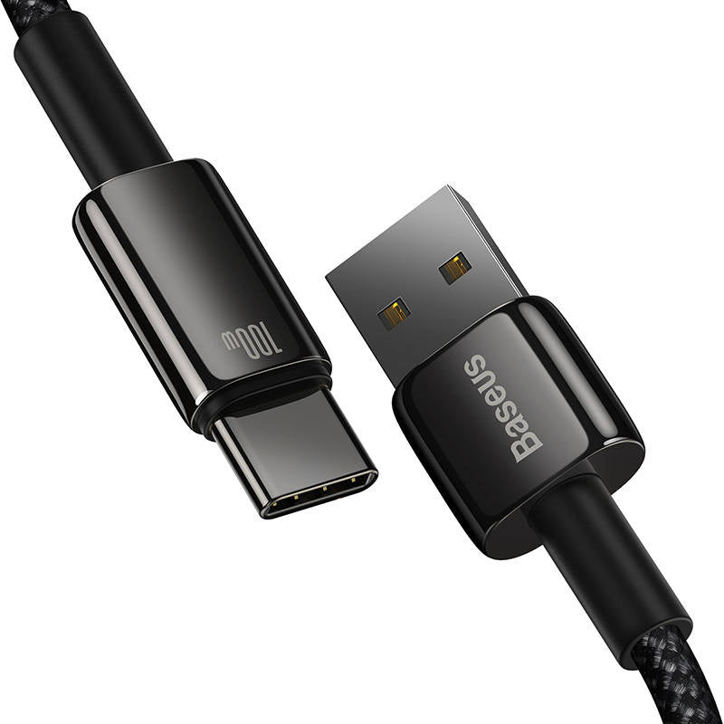 Baseus Tungsten Gold Cable USB to USB-C, 100W, 2m (black) - Product Image 6