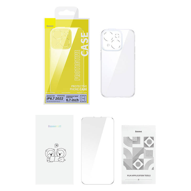 Baseus SuperCeramic Transparent Glass Case and Tempered Glass set for iPhone 14 Plus - Product Image 7
