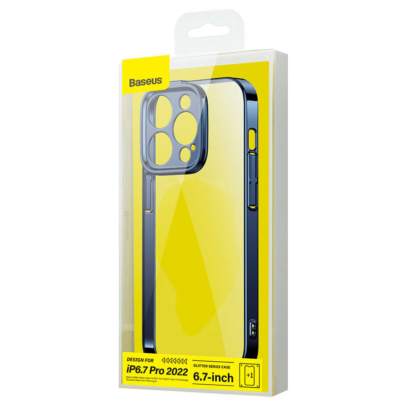 Baseus Glitter Transparent Case and Tempered Glass set for iPhone 14 Pro Max (blue) - Product Image 7