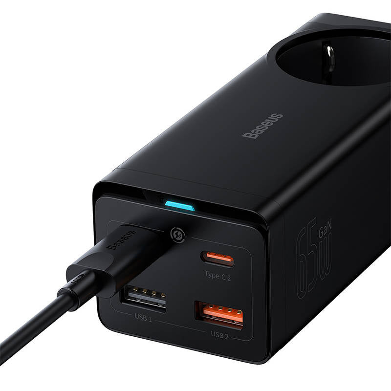 Baseus GaN3 Pro wall charger / powerstrip 2xUSB + 2xUSB-C + AC, 65W - Product Image 6