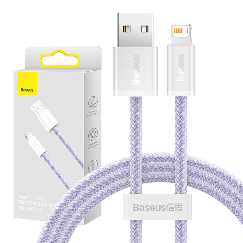 USB cable for Lightning Baseus Dynamic 2 Series, 2.4A, 1m (purple) - Product Image 1