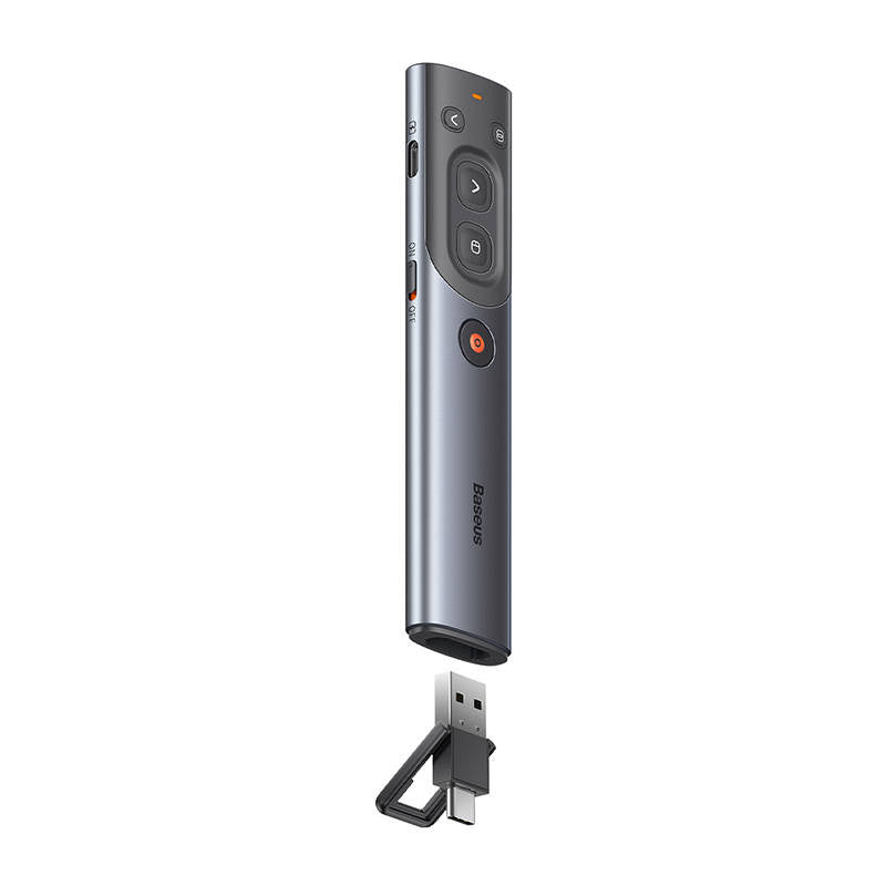 Baseus Orange Dot Multifunctional remote control for presentation, with a red laser pointer - gray - Product Image 7