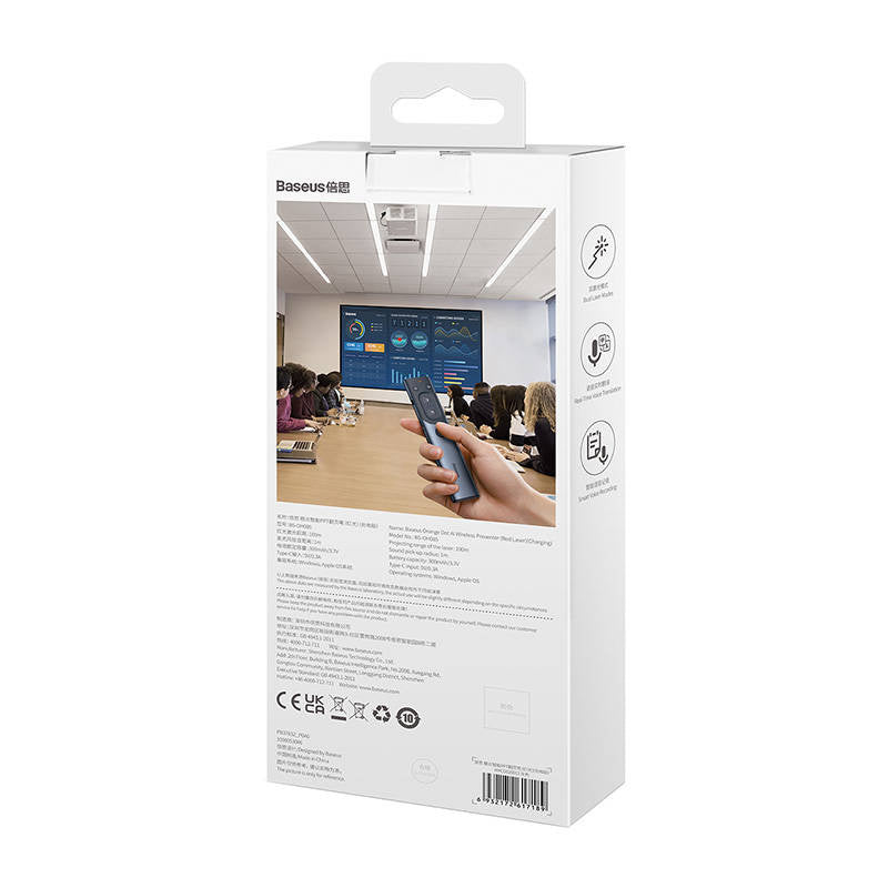 Baseus Orange Dot Multifunctional remote control for presentation, with a red laser pointer - gray - Product Image 10