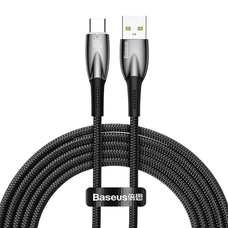 USB cable for USB-C Baseus Glimmer Series, 100W, 2m (Black) - Product Image 2