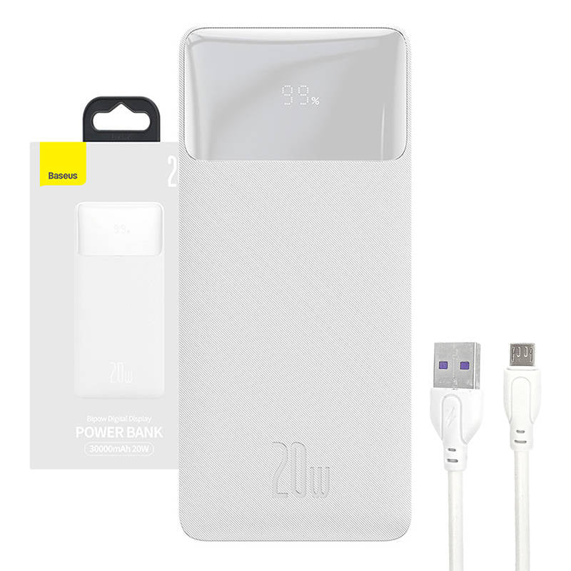 Powerbank Baseus Bipow 30000mAh, 20W (white) - Product Image 1