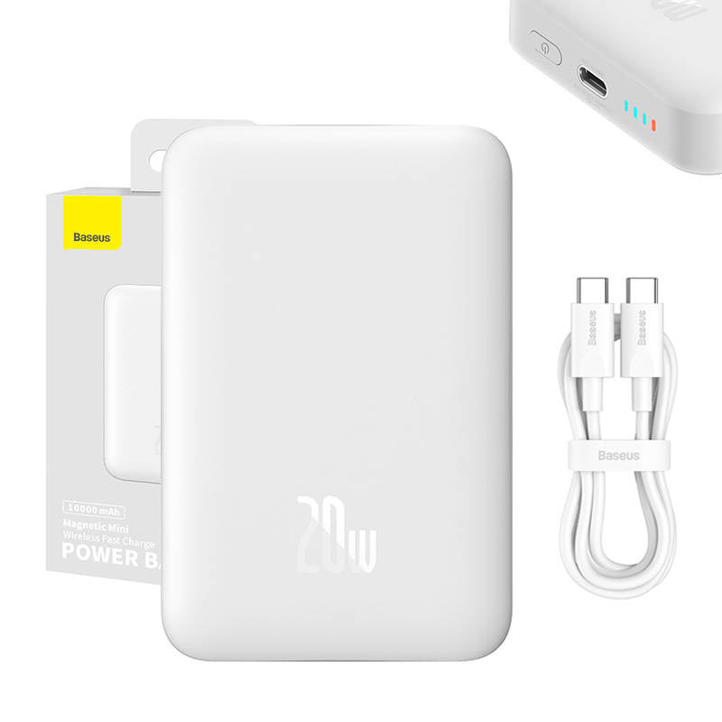 Powerbank Baseus Magnetic, 10000mAh, USB-C 20W, MagSafe (white) - Product Image 1