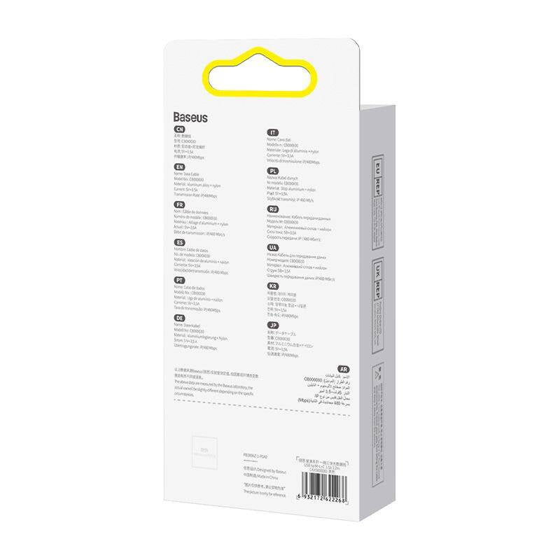 3in1 USB cable Baseus StarSpeed Series, USB-C + Micro + Lightning 3,5A, 1.2m (Black) - Product Image 14