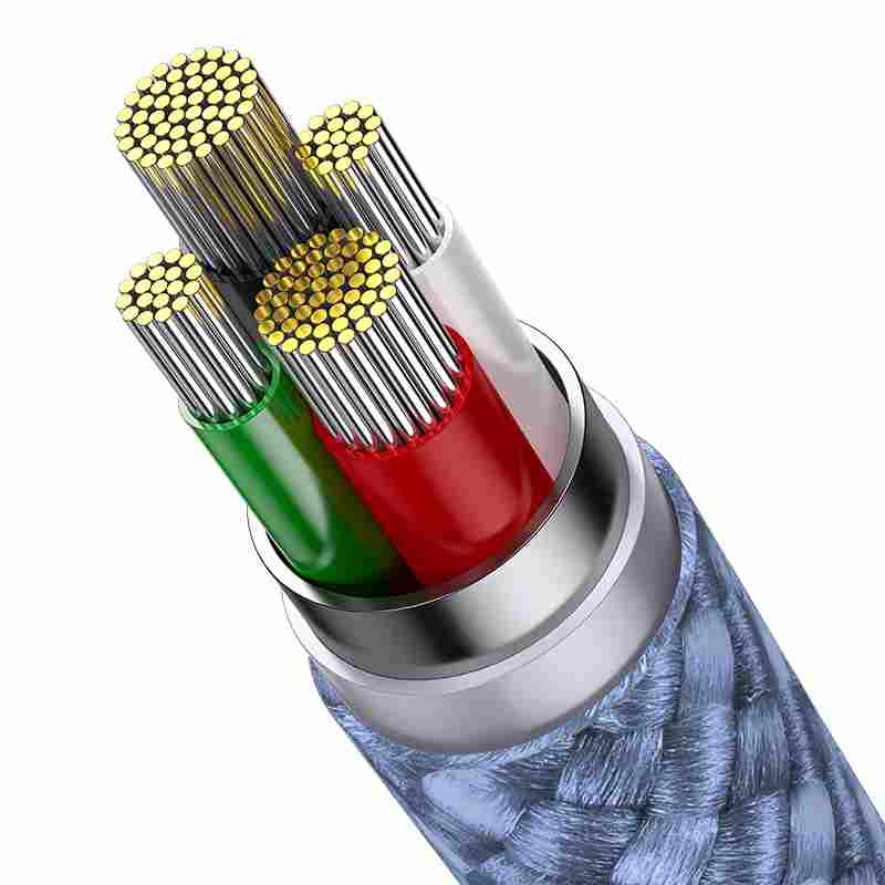 3in1 USB cable Baseus StarSpeed Series, USB-C + Micro + Lightning 3,5A, 1.2m (Blue) - Product Image 11