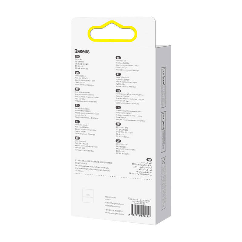 3in1 USB cable Baseus StarSpeed Series, USB-C + Micro + Lightning 3,5A, 1.2m (Purple) - Product Image 7