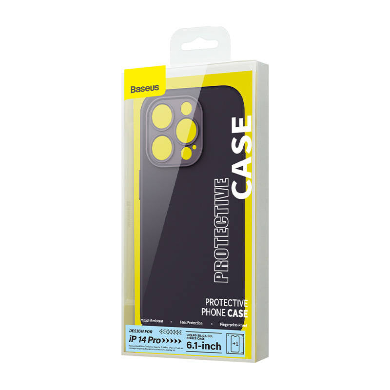 Baseus Liquid Silica Gel Case for iPhone 14 Pro (Elderberry)+ tempered glass + cleaning kit - Product Image 8