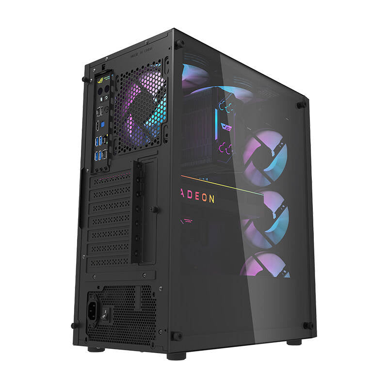 Darkflash DK351 Computergehäuse (schwarz) + 4 RGB-Lüfter