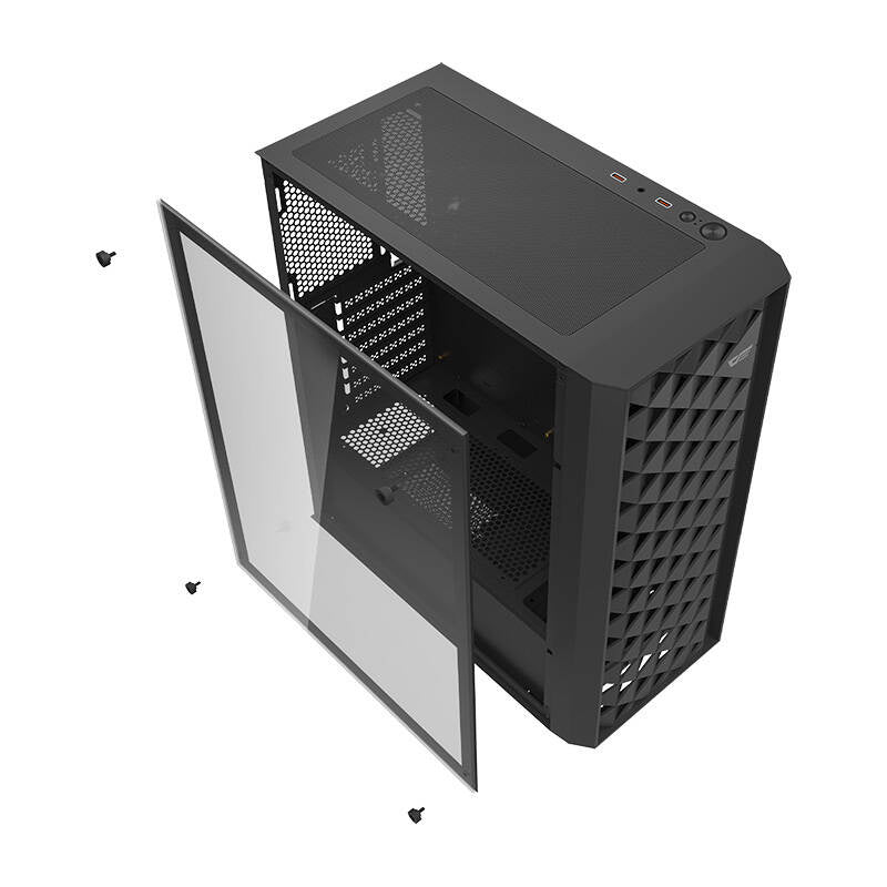 Darkflash DK351 Computergehäuse (schwarz) + 4 RGB-Lüfter