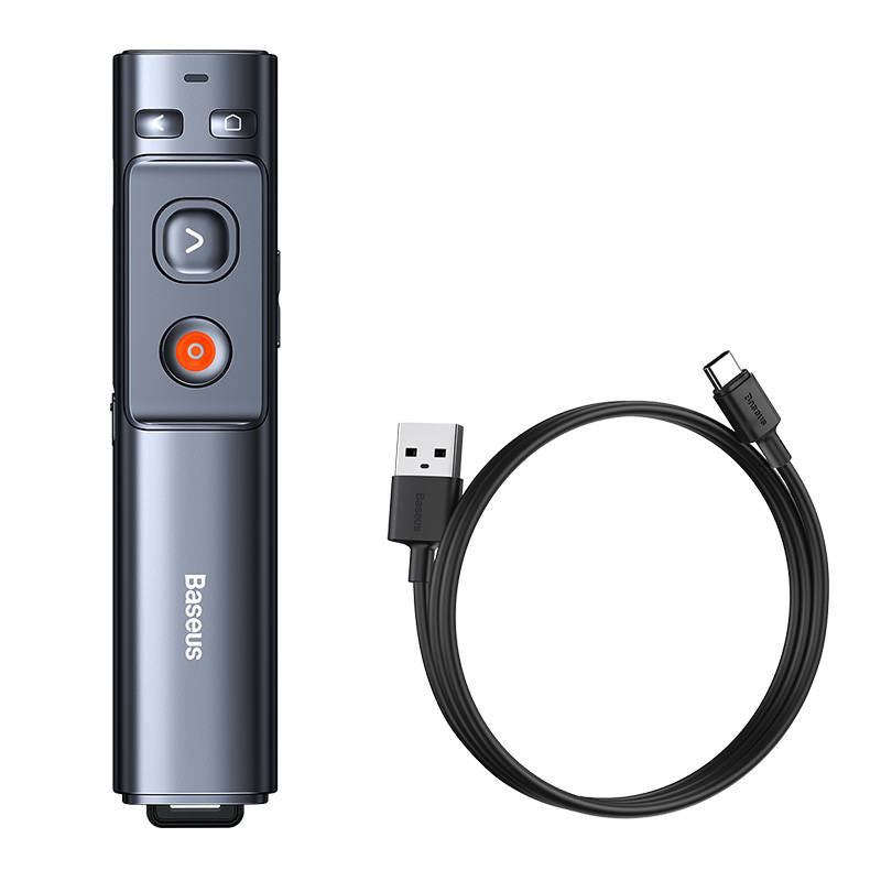 Baseus Orange Dot Multifunctionale remote control for presentation, with a green laser pointer - gray - Product Image 8