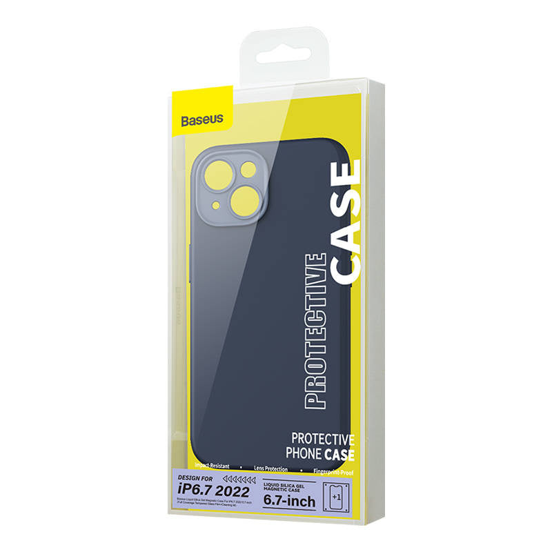Baseus Liquid Silica Magnetic Case and Tempered Glass set for iPhone 14 Plus (blue) - Product Image 8