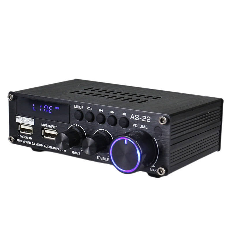 Blitzwolf AS-22 Audioverstärker, 45W, Bluetooth 5.0, USB + Fernbedienung (schwarz)