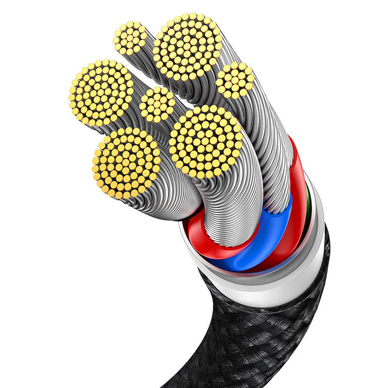 2in1 USB cable Baseus Flash Series USB-C do USB-C 100W, 1.5m (black - Product Image 5