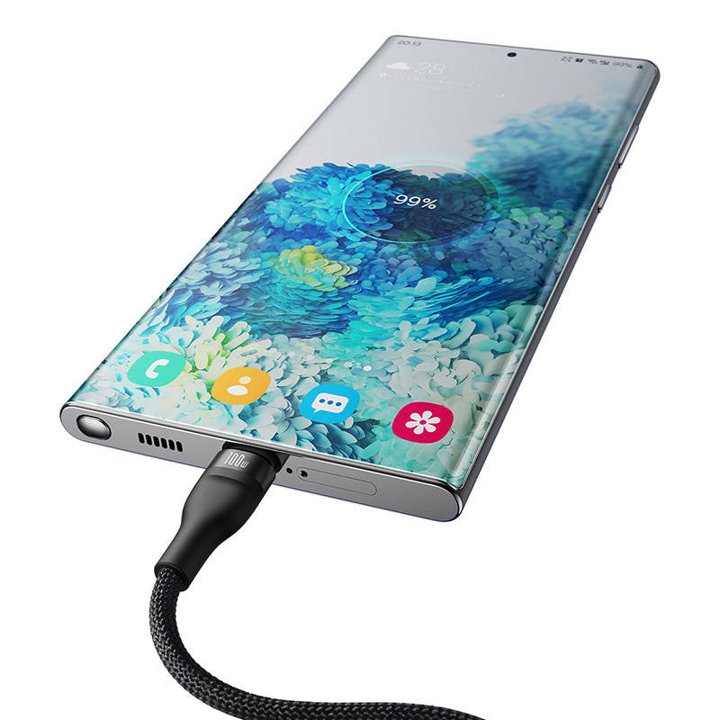 2in1 USB cable Baseus Flash Series USB-C do USB-C 100W, 1.5m (black - Product Image 6