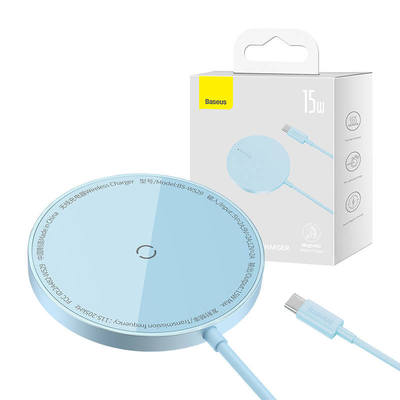 Magnetic Wireless Charger Baseus Simple Mini 3 15W (Blue) - Product Image 1