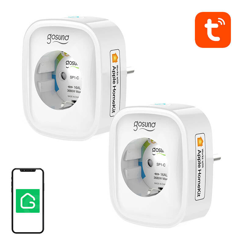 Smart socket WiFi Gosund SP1-H (2-pack)(HomeKit) 16A - Product Image 1