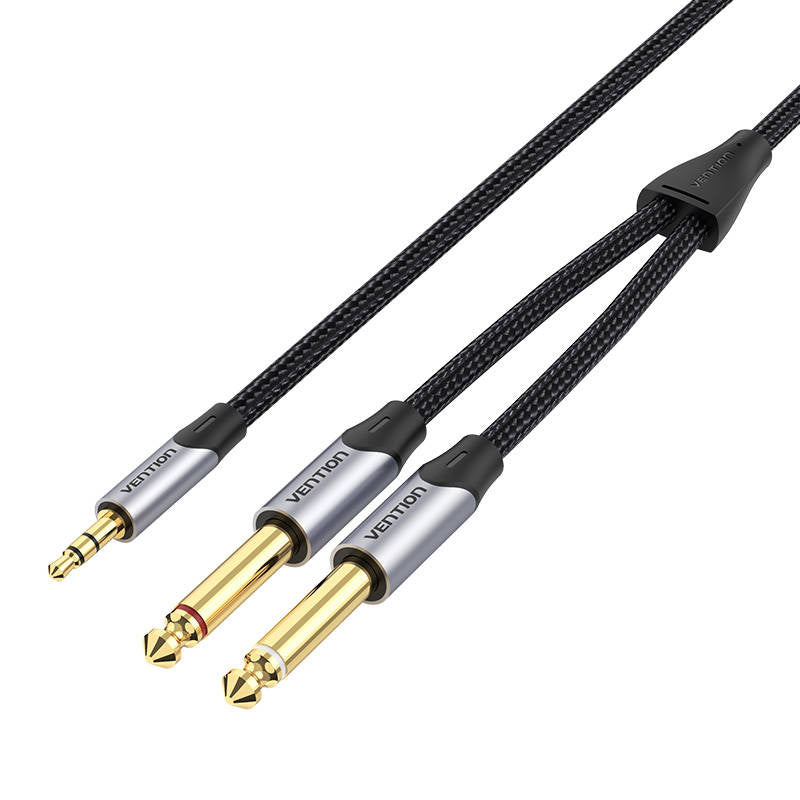 Kabel Audio Miniklinke 3,5mm auf 2x 6,5mm Vention BARHG 1,5m (grau)