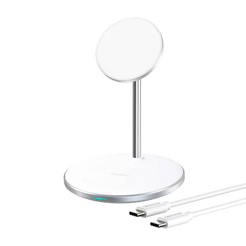 Wireless charger Choetech T581-F with stand (white) - Product Image 1