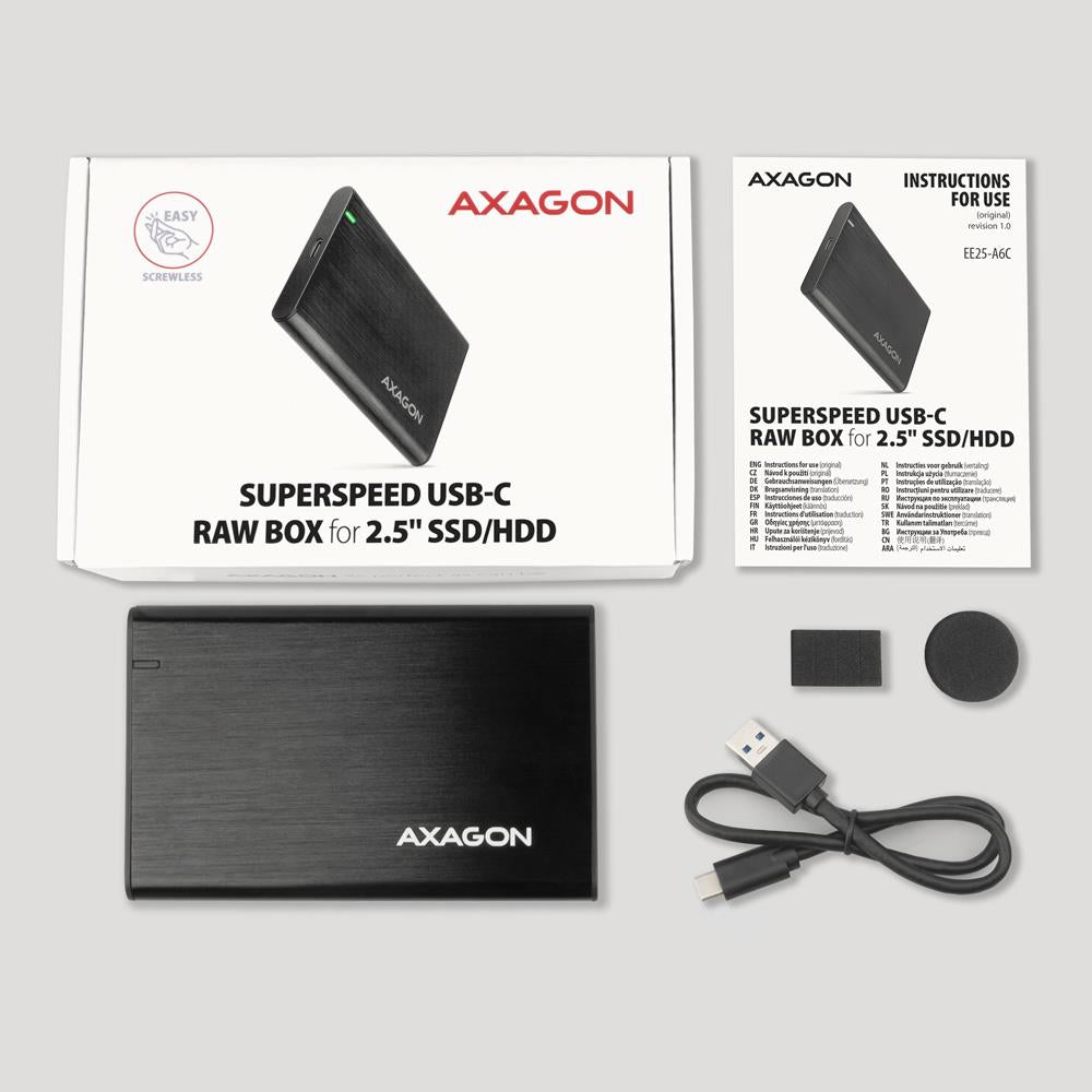HDD ACC ENCLOSURE 2.5"/USB-C EE25-A6C AXAGON