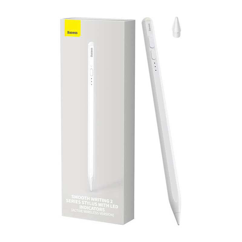Baseus Smooth Writing 2 Stylus Pen with LED Indicators (white) - Product Image 1