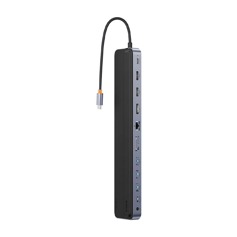 Hub 12w1 Baseus EliteJoy Gen2 series USB-C do 2xHDMI+ 3xUSB 3.0+ PD+ DP+ SD/TF+ RJ45+Type-C+ 3.5mm (dark grey) - Product Image 2
