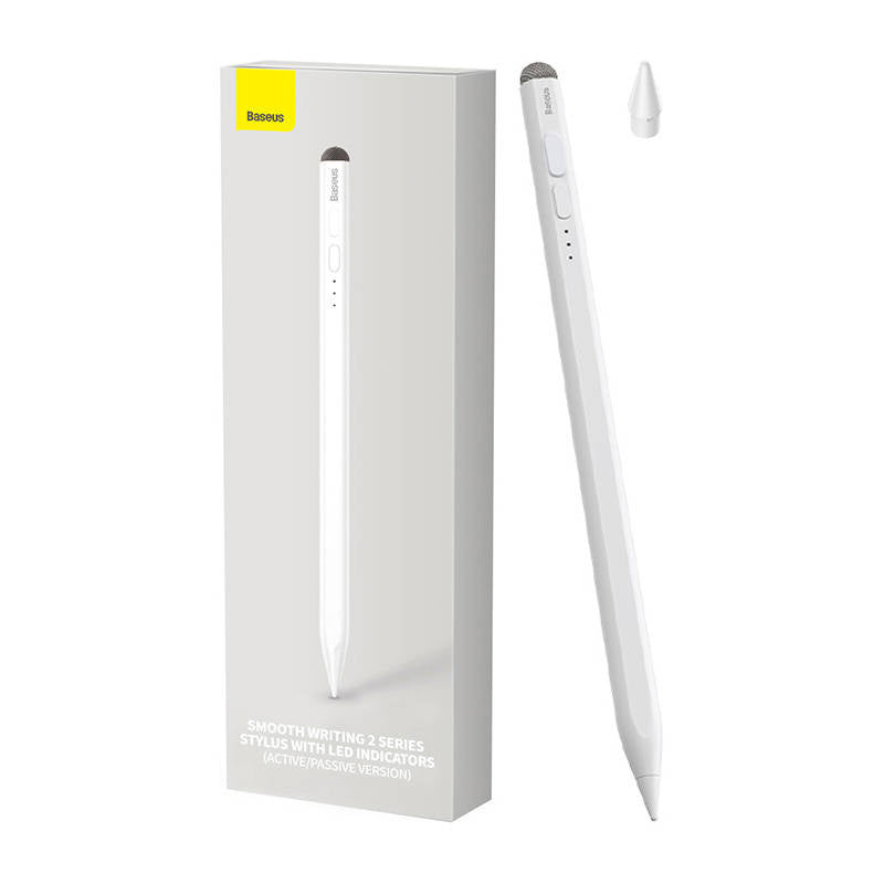 Smooth Writing Stylus with LED Indicators (Active+Passive) White - Product Image 1