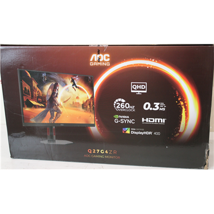 SALE OUT. AOC Gaming Q27G4ZR 27", 2560x1440/1ms/400cd/m², HDMI, DisplayPort, Headphone Out | SALE OUT. AOC | Q27G4ZR | 2