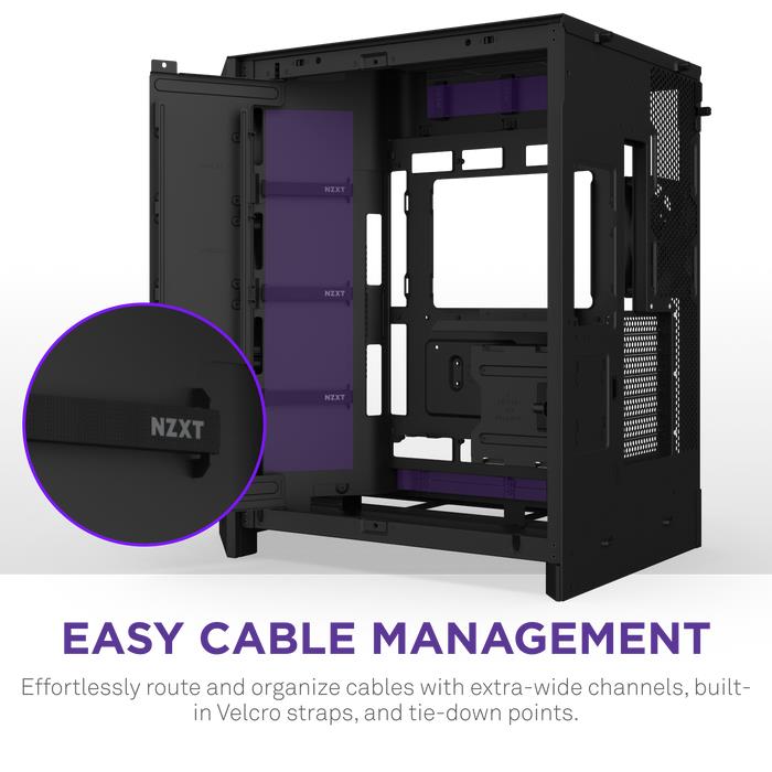 Case NZXT ATX/micro ATX/Mini-ITX/EATX Black Midi Tower PC CM-H92FB-01