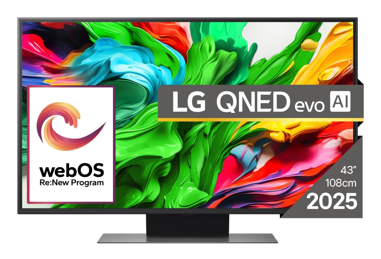 TV Set LG 43" 4K/Smart 3840x2160 Wireless LAN Bluetooth webOS Black 43QNED86A3C
