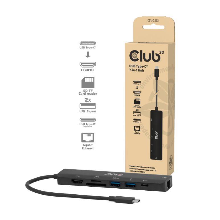 I/O HUB 7IN1 USB-C HDMI/100W CSV-2553 CLUB3D