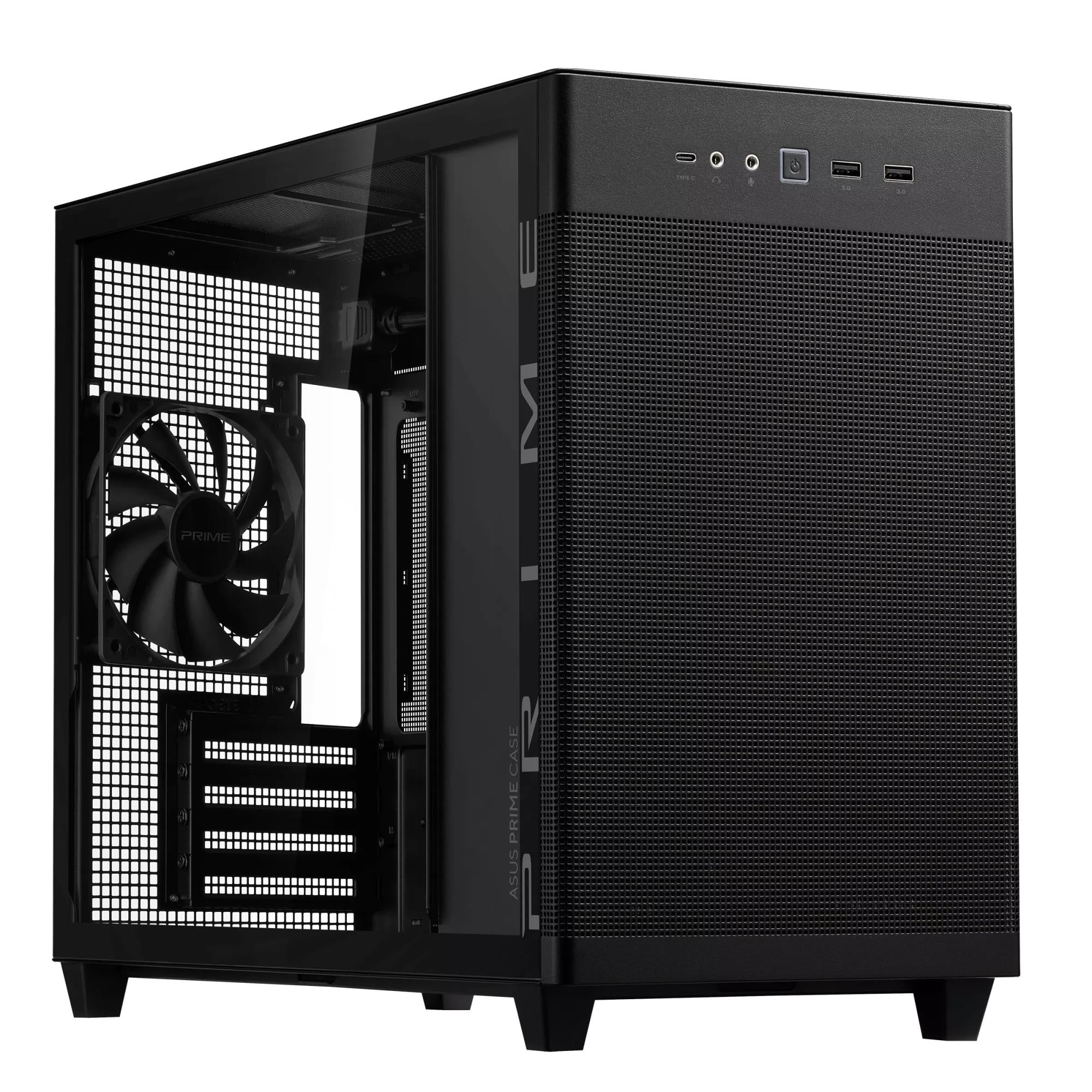Case ASUS Prime AP201 Tempered Glass Micro Not included MicroATX MiniITX Colour Black PRIMEAP201TG